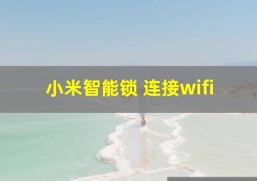 小米智能锁 连接wifi